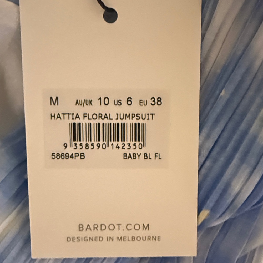 Bardot Sky Blue Patterned Halter Jumpsuit - Picture 4 of 5